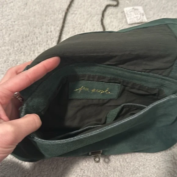 NWT Free People Slouchy Chain Link Suede Purse - Picture 7 of 8